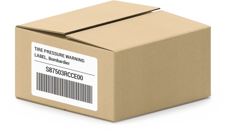 TIRE PRESSURE WARNING LABEL, Bombardier S87503RCCE00 oem parts