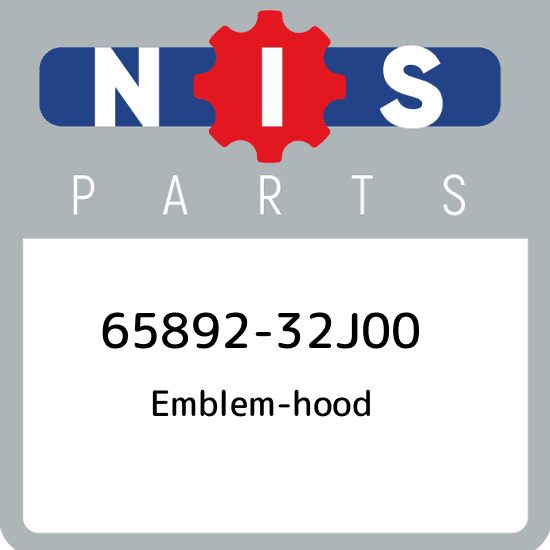 Genuine Nissan OEM 65892-32J00 EMBLEM-HOOD 6589232J00
