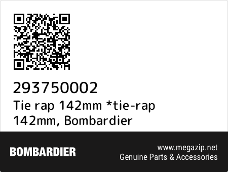 Tie rap 142mm *tie-rap 142mm, Bombardier 293750002 oem parts Tie rap 142mm *tie-rap 142mm, Bombardier 293750002 oem parts