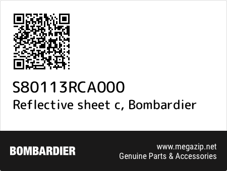 Reflective sheet c, Bombardier S80113RCA000 oem parts Reflective sheet c, Bombardier S80113RCA000 oem parts
