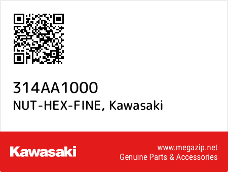 NUT-HEX-FINE, Kawasaki 314AA1000 oem parts NUT-HEX-FINE, Kawasaki 314AA1000 oem parts
