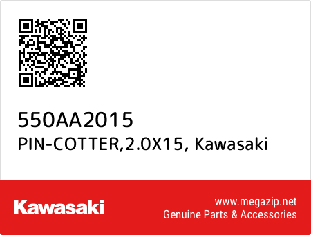 PIN-COTTER,2.0X15, Kawasaki 550AA2015 oem parts PIN-COTTER,2.0X15, Kawasaki 550AA2015 oem parts