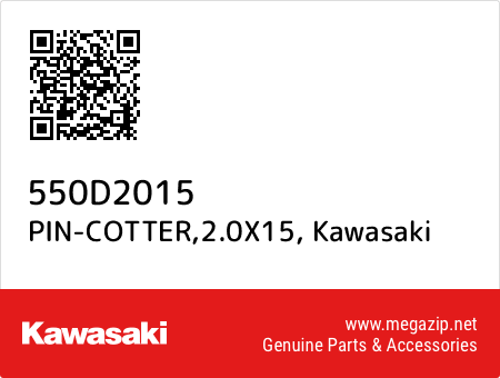 PIN-COTTER,2.0X15, Kawasaki 550D2015 oem parts PIN-COTTER,2.0X15, Kawasaki 550D2015 oem parts