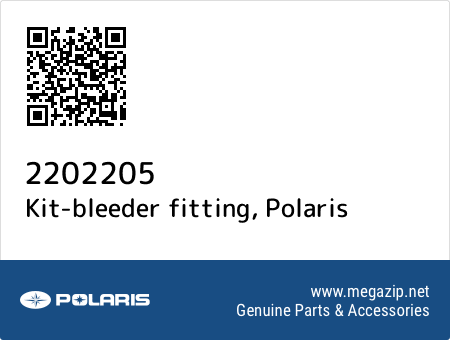 Kit-bleeder fitting, Polaris 2202205 oem parts Kit-bleeder fitting, Polaris 2202205 oem parts