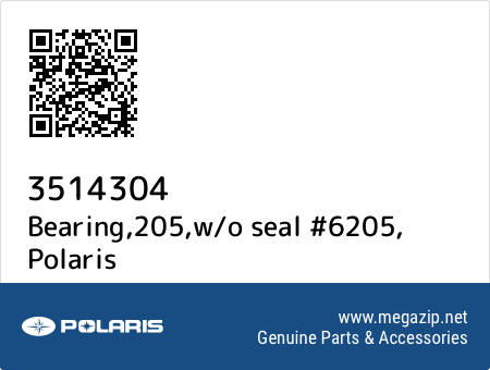 Bearing,205,w/o seal #6205, Polaris 3514304 oem parts Bearing,205,w/o seal #6205, Polaris 3514304 oem parts