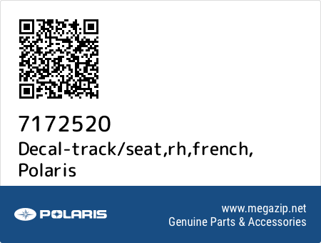 Decal-track/seat,rh,french, Polaris 7172520 oem parts Decal-track/seat,rh,french, Polaris 7172520 oem parts