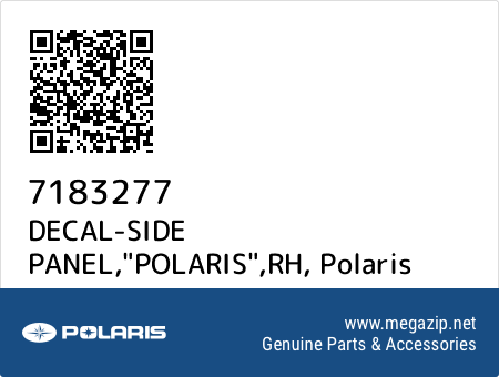 DECAL-SIDE PANEL,"POLARIS",RH, Polaris 7183277 oem parts DECAL-SIDE PANEL,"POLARIS",RH, Polaris 7183277 oem parts