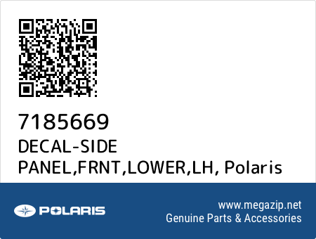 DECAL-SIDE PANEL,FRNT,LOWER,LH, Polaris 7185669 oem parts DECAL-SIDE PANEL,FRNT,LOWER,LH, Polaris 7185669 oem parts