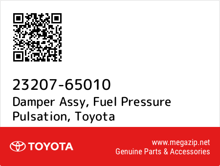 fuel pressure pulsation 2320765010 23207-65010 Toyota Damper assy New Genuine