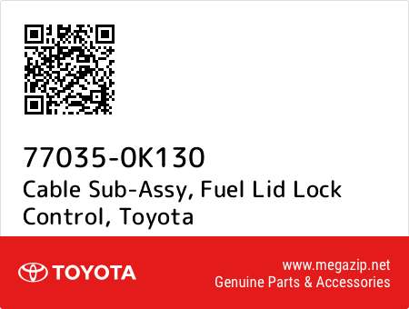 Toyota 77035-28010 Fuel Lid Lock Control Cable Sub Assembly 
