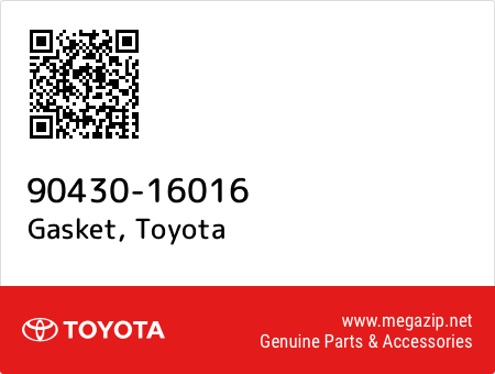 Genuine Toyota Gasket 90430-16016