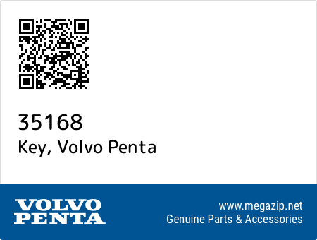 Key, Volvo Penta 35168 oem parts Key, Volvo Penta 35168 oem parts