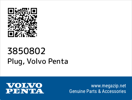 Plug, Volvo Penta 3850802 oem parts Plug, Volvo Penta 3850802 oem parts