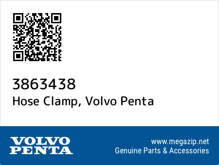 Hose Clamp, Volvo Penta 3863438 oem parts Hose Clamp, Volvo Penta 3863438 oem parts