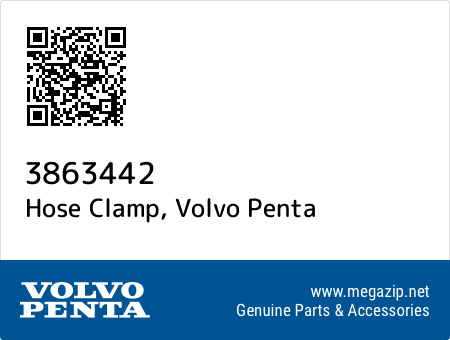 Hose Clamp, Volvo Penta 3863442 oem parts Hose Clamp, Volvo Penta 3863442 oem parts