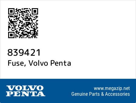 Fuse, Volvo Penta 839421 oem parts Fuse, Volvo Penta 839421 oem parts