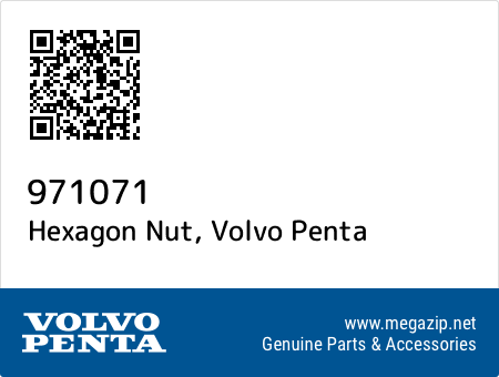 Hexagon Nut, Volvo Penta 971071 oem parts Hexagon Nut, Volvo Penta 971071 oem parts