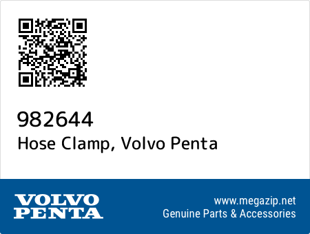 Hose Clamp, Volvo Penta 982644 oem parts Hose Clamp, Volvo Penta 982644 oem parts