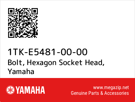 Bolt, Hexagon Socket Head, Yamaha 1TK-E5481-00-00 oem parts Bolt, Hexagon Socket Head, Yamaha 1TK-E5481-00-00 oem parts