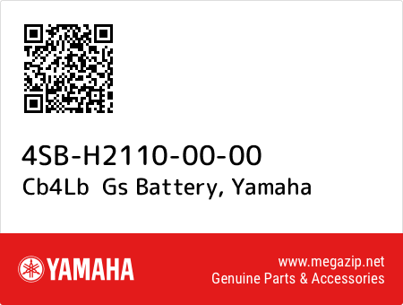 Cb4Lb Gs Battery, Yamaha 4SB-H2110-00-00 oem parts Cb4Lb Gs Battery, Yamaha 4SB-H2110-00-00 oem parts