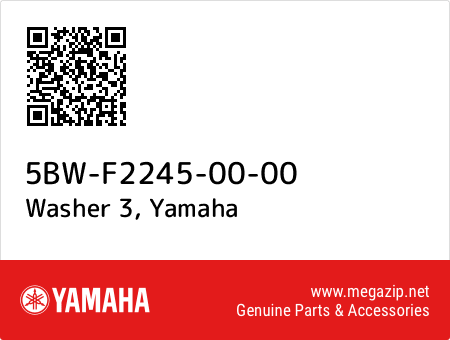 Washer 3, Yamaha 5BW-F2245-00-00 oem parts Washer 3, Yamaha 5BW-F2245-00-00 oem parts