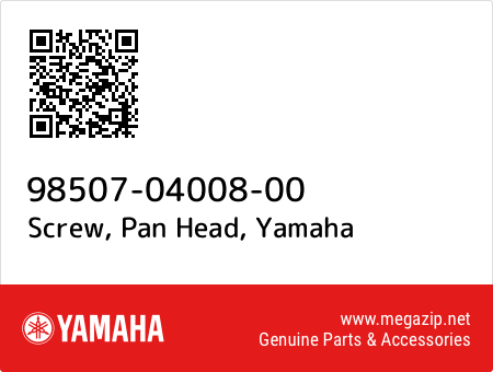 Screw, Pan Head, Yamaha 98507-04008-00 oem parts Screw, Pan Head, Yamaha 98507-04008-00 oem parts