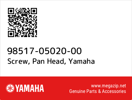 Screw, Pan Head, Yamaha 98517-05020-00 oem parts Screw, Pan Head, Yamaha 98517-05020-00 oem parts