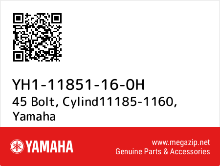 45 Bolt, Cylind11185-1160, Yamaha YH1-11851-16-0H oem parts 45 Bolt, Cylind11185-1160, Yamaha YH1-11851-16-0H oem parts