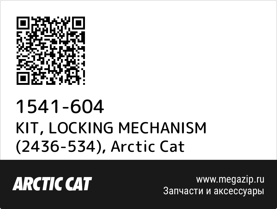 

KIT, LOCKING MECHANISM (2436-534) Arctic Cat 1541-604