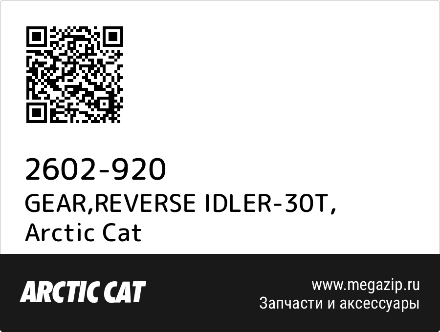 

GEAR,REVERSE IDLER-30T Arctic Cat 2602-920