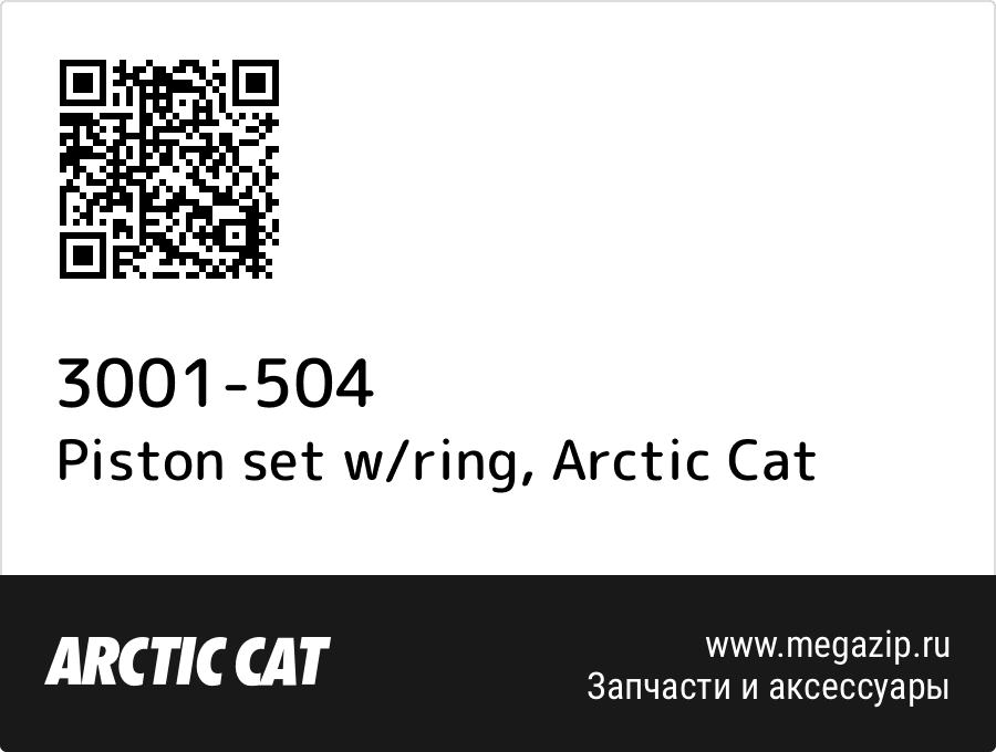 

Piston set w/ring Arctic Cat 3001-504