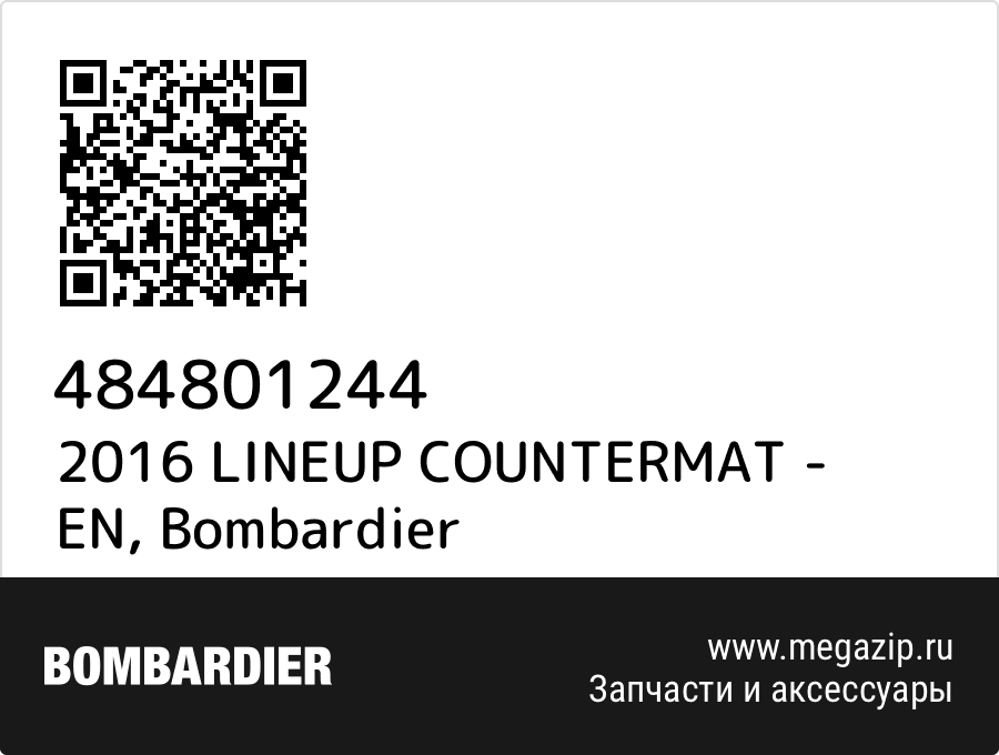 

2016 LINEUP COUNTERMAT - EN Bombardier 484801244