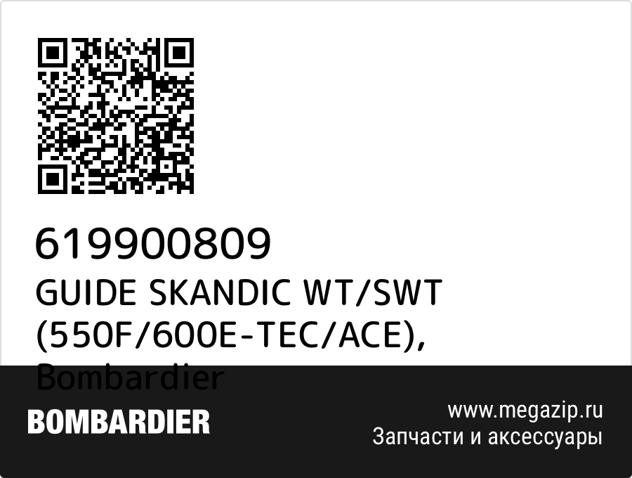 

GUIDE SKANDIC WT/SWT (550F/600E-TEC/ACE) Bombardier 619900809
