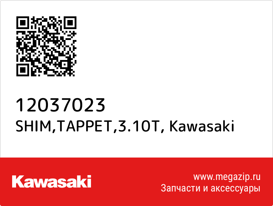 

SHIM,TAPPET,3.10T Kawasaki 12037023