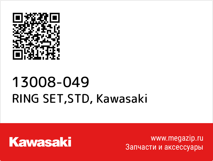 

RING SET,STD Kawasaki 13008-049