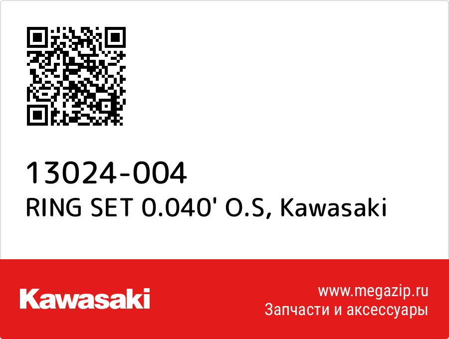 

RING SET 0.040' O.S Kawasaki 13024-004