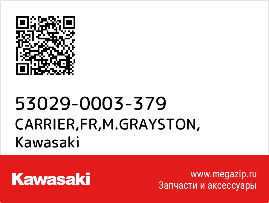 

CARRIER,FR,M.GRAYSTON Kawasaki 53029-0003-379