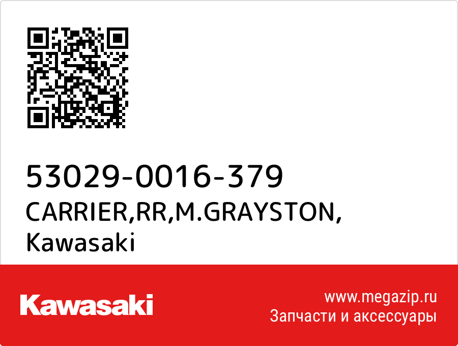 

CARRIER,RR,M.GRAYSTON Kawasaki 53029-0016-379