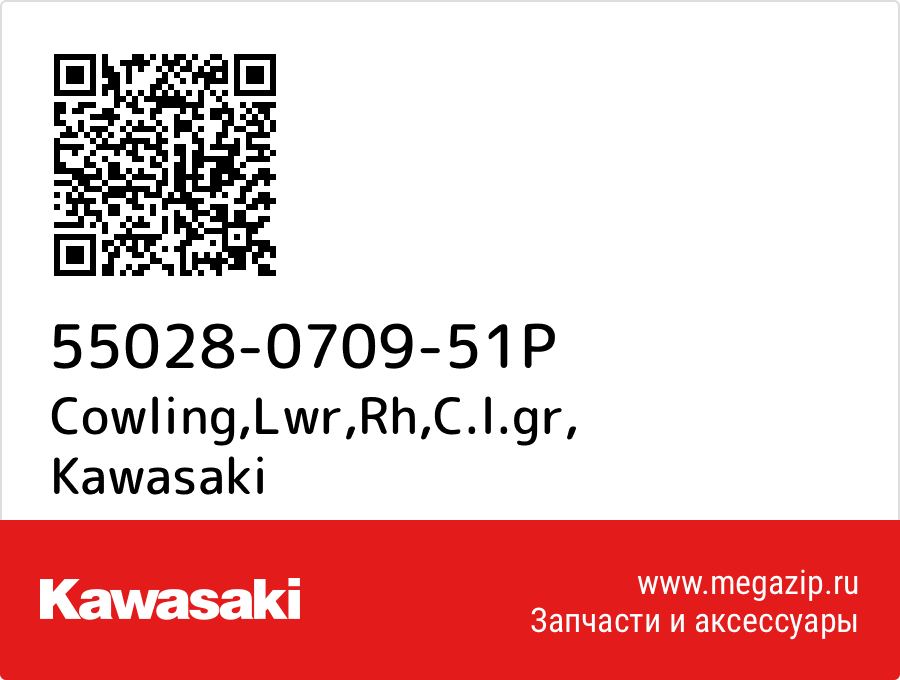 

Cowling,Lwr,Rh,C.l.gr Kawasaki 55028-0709-51P