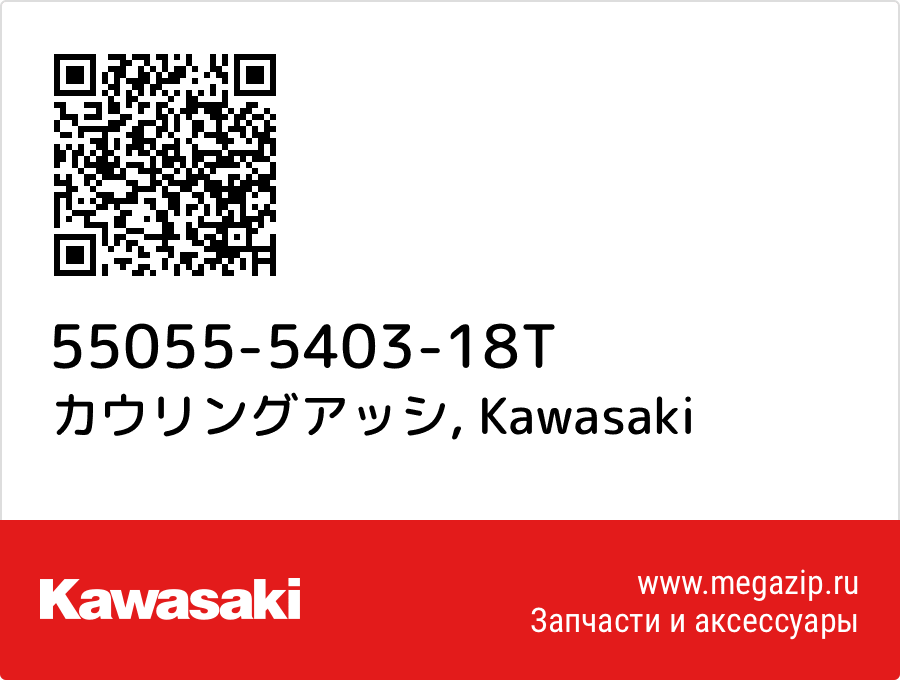 

カウリングアッシ Kawasaki 55055-5403-18T