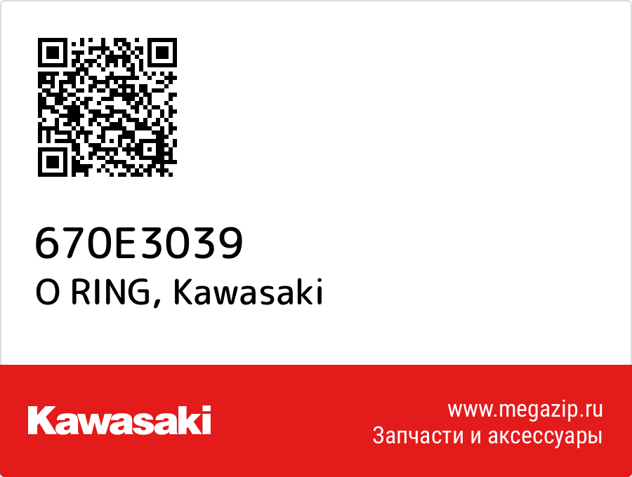 

O RING Kawasaki 670E3039