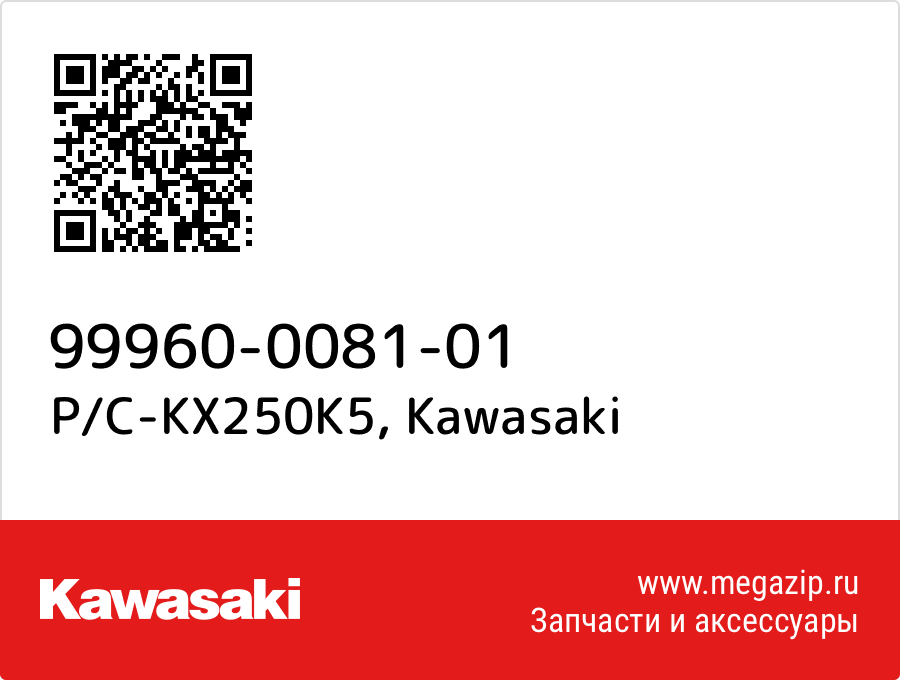 

P/C-KX250K5 Kawasaki 99960-0081-01