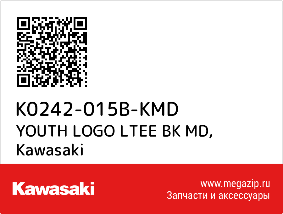 

YOUTH LOGO LTEE BK MD Kawasaki K0242-015B-KMD