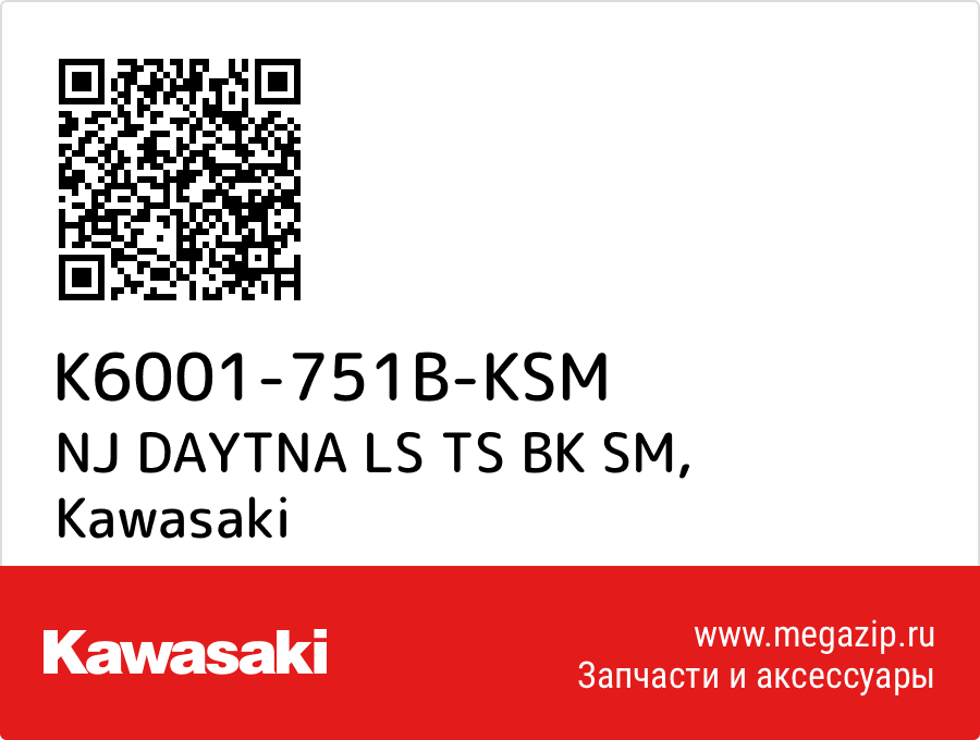 

NJ DAYTNA LS TS BK SM Kawasaki K6001-751B-KSM