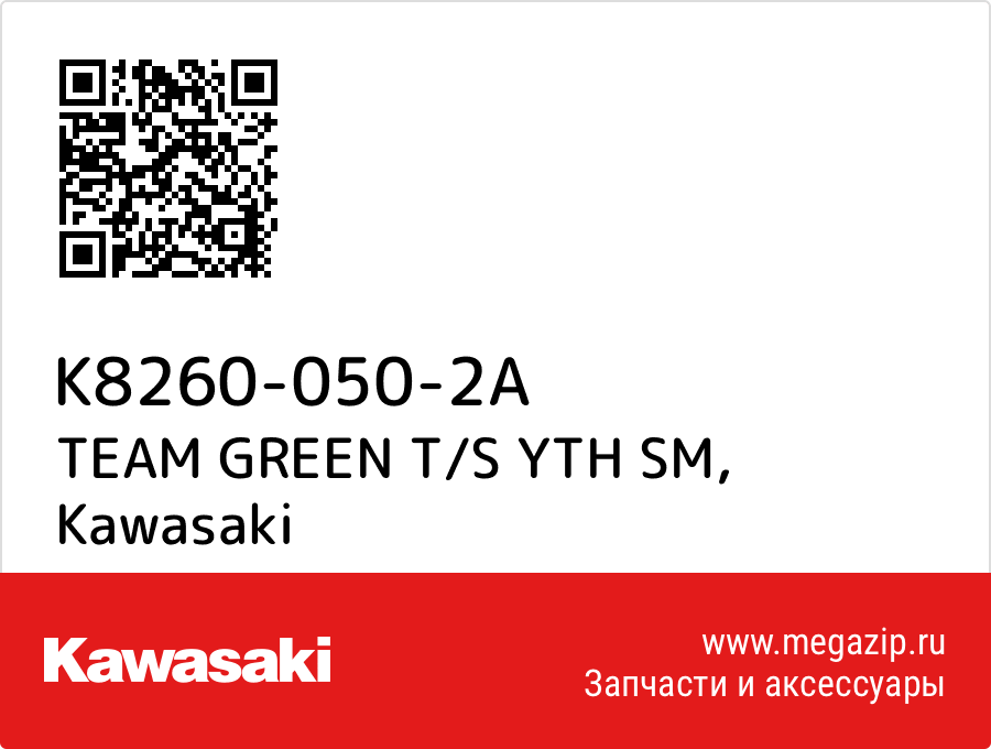 

TEAM GREEN T/S YTH SM Kawasaki K8260-050-2A