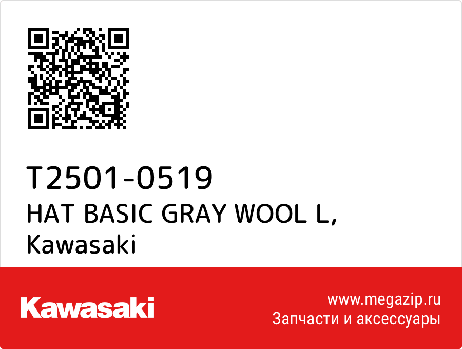 

HAT BASIC GRAY WOOL L Kawasaki T2501-0519
