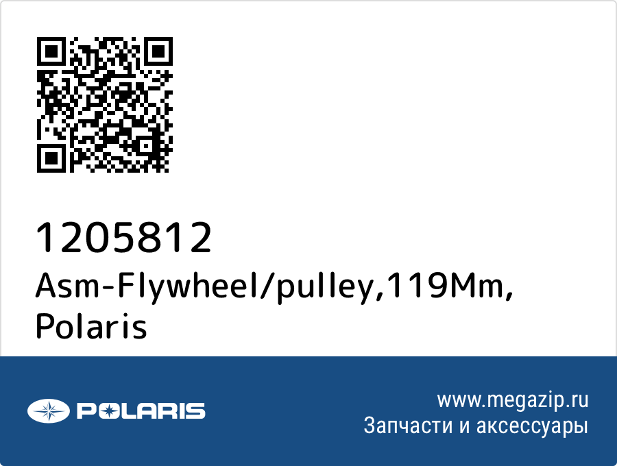 

Asm-Flywheel/pulley,119Mm Polaris 1205812