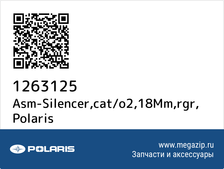 

Asm-Silencer,cat/o2,18Mm,rgr Polaris 1263125