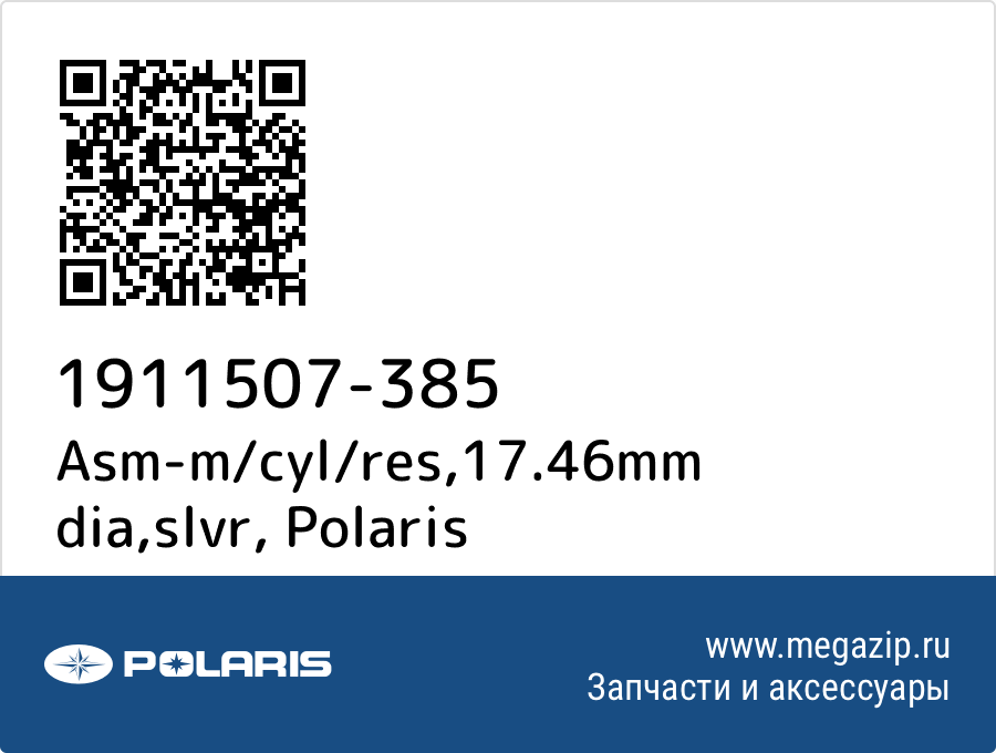 

Asm-m/cyl/res,17.46mm dia,slvr Polaris 1911507-385