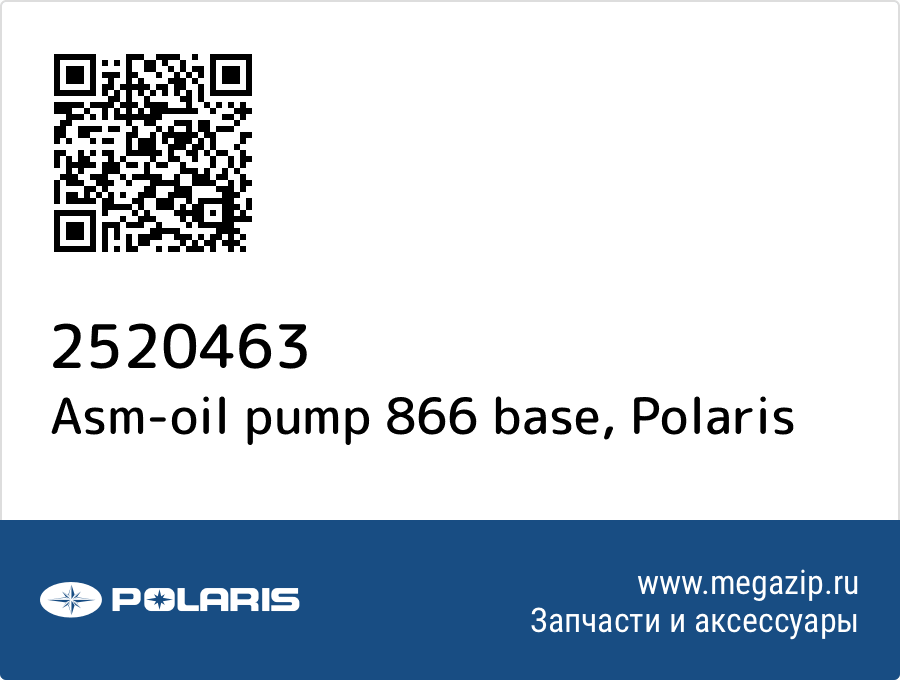 

Asm-oil pump 866 base Polaris 2520463